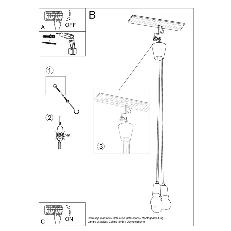 Hanglamp DIEGO 3 wit