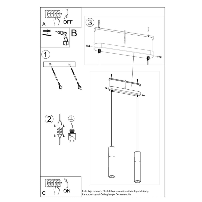 Hanglamp BORGIO 2 zwart