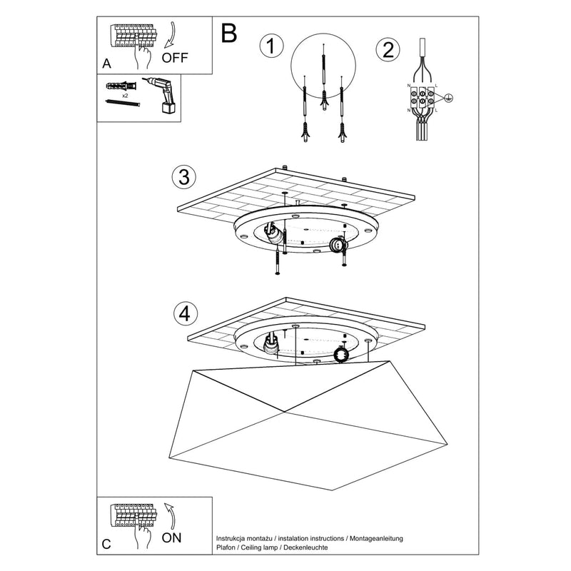 Plafondlamp HEXA 35 wit