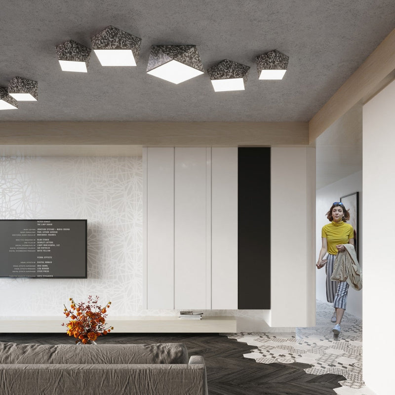 Plafondlamp HEXA 45 zilver