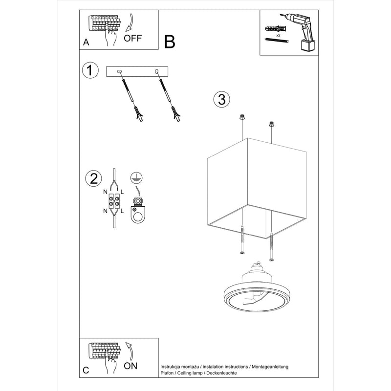 Plafondlamp BLAKE zwart