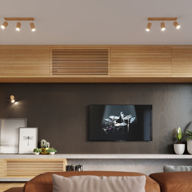 Plafondlamp BERG 2 naturel hout