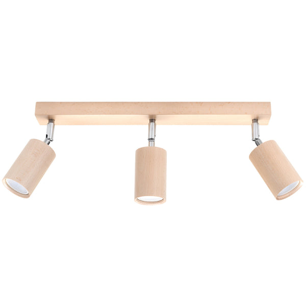 Plafondlamp BERG 3 naturel hout