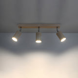 Plafondlamp BERG 3 naturel hout