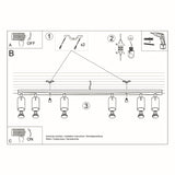 Plafondlamp RING 6L chroom
