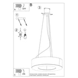 Simpele zwarte Kroonluchter SATURNO 50