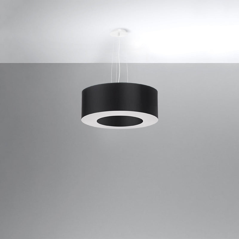 Simpele zwarte Kroonluchter SATURNO 50
