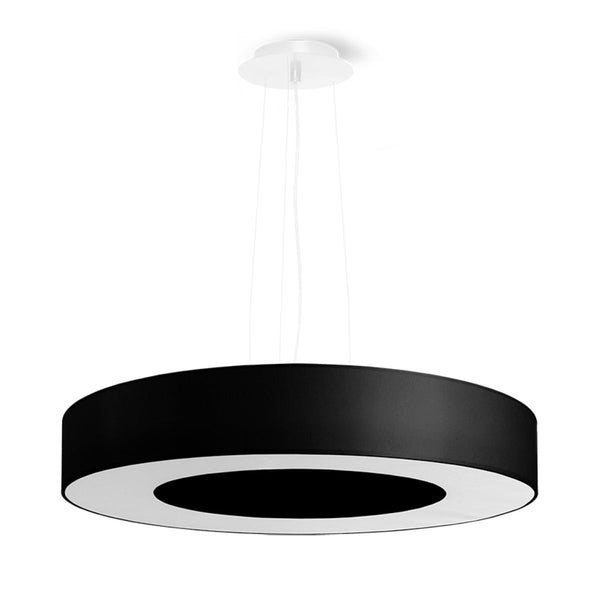 Simpele zwarte Kroonluchter SATURNO SLIM 50