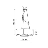 Simpele zwarte Kroonluchter SATURNO SLIM 50