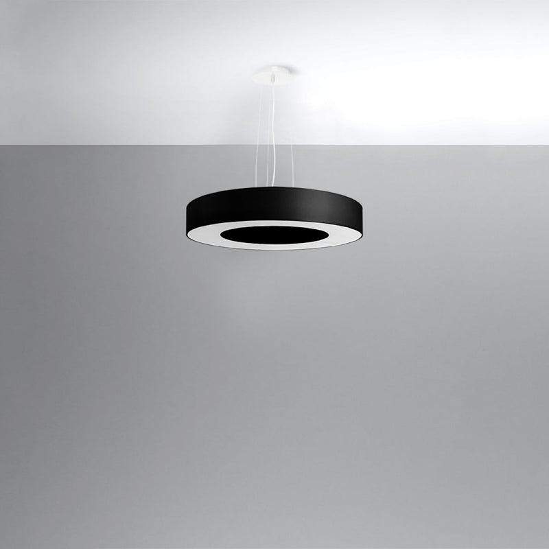 Simpele zwarte Kroonluchter SATURNO SLIM 50