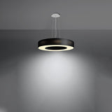 Simpele zwarte Kroonluchter SATURNO SLIM 50