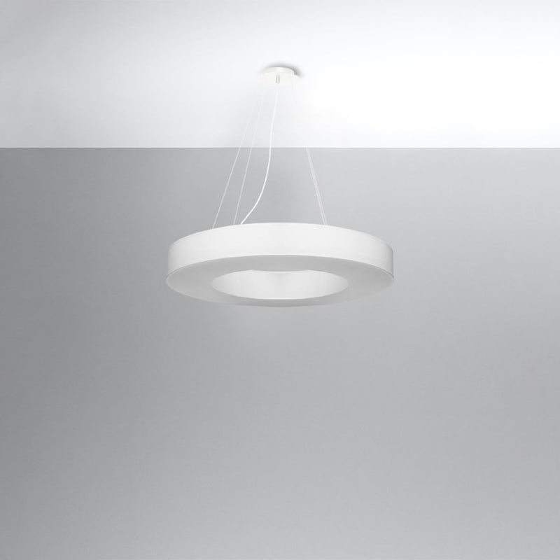 Simpele witte Kroonluchter SATURNO SLIM 70