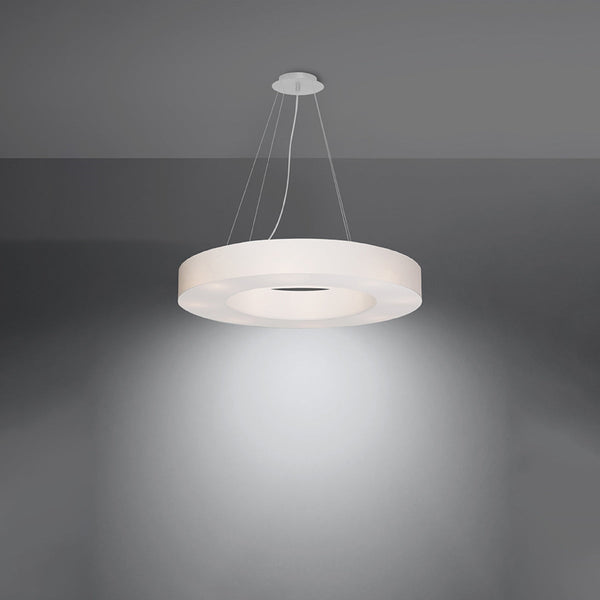 Simpele witte Kroonluchter SATURNO SLIM 70