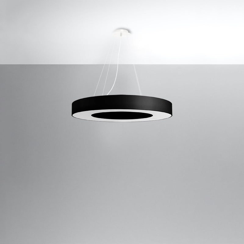 Simpele zwart Kroonluchter SATURNO SLIM 70