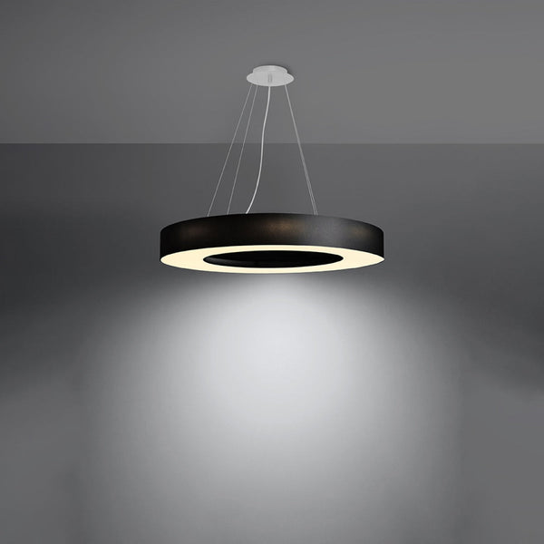 Simpele zwart Kroonluchter SATURNO SLIM 70