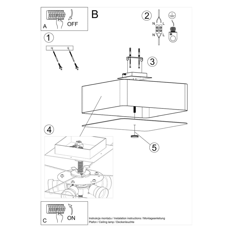 Plafondlamp LOKKO 45 wit