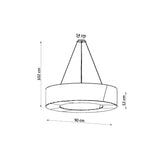 Elegante witte Kroonluchter SATURNO SLIM 90
