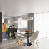 Elegante witte Kroonluchter SATURNO SLIM 90