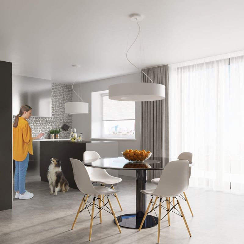 Elegante witte Kroonluchter SATURNO SLIM 90