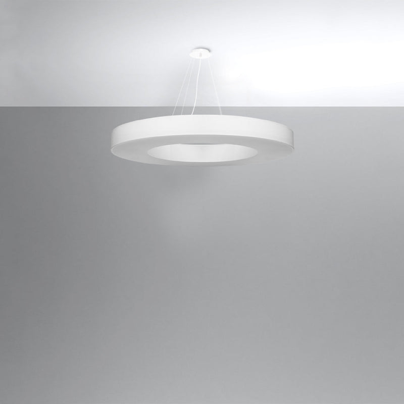 Elegante witte Kroonluchter SATURNO SLIM 90