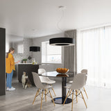 Elegante zwarte Kroonluchter SATURNO SLIM 90
