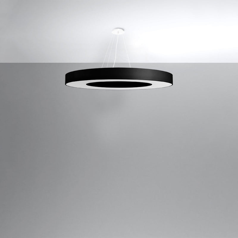 Elegante zwarte Kroonluchter SATURNO SLIM 90