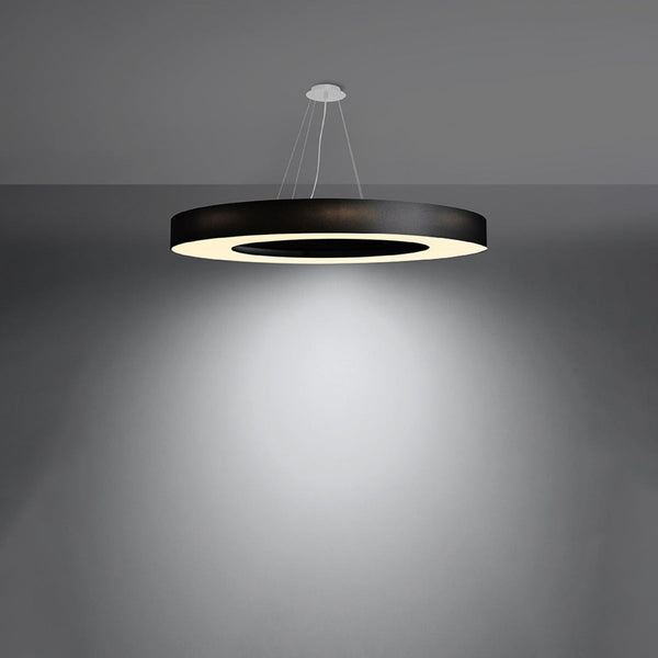 Elegante zwarte Kroonluchter SATURNO SLIM 90