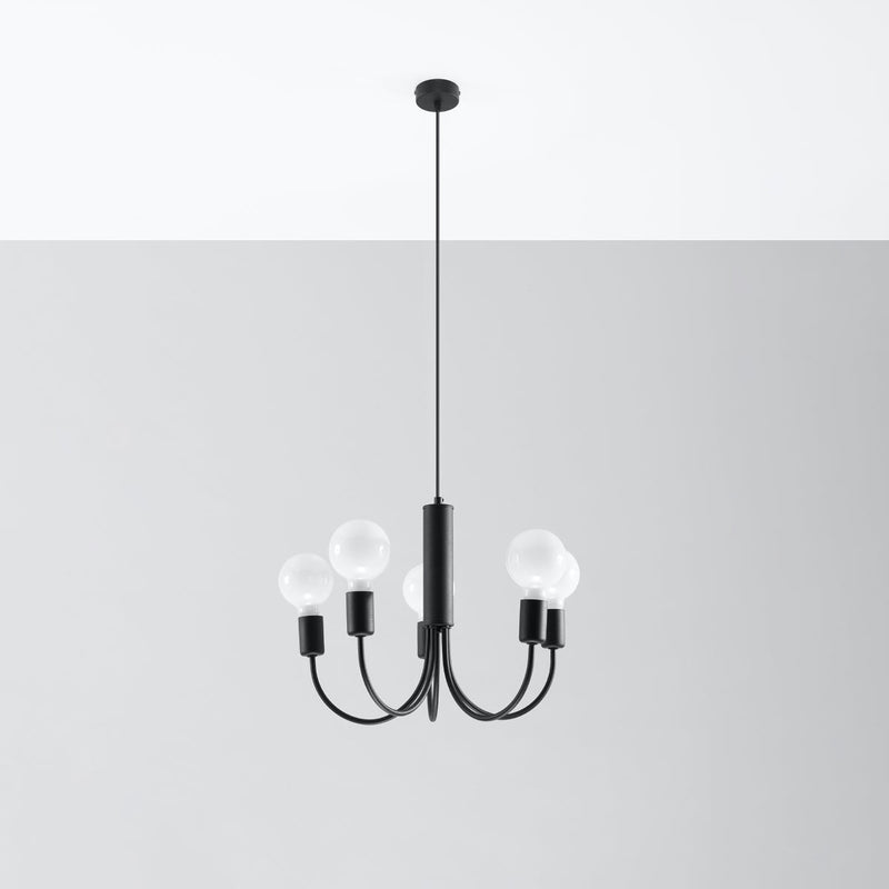 minimalistische zwarte Kroonluchter PICCOLO 5