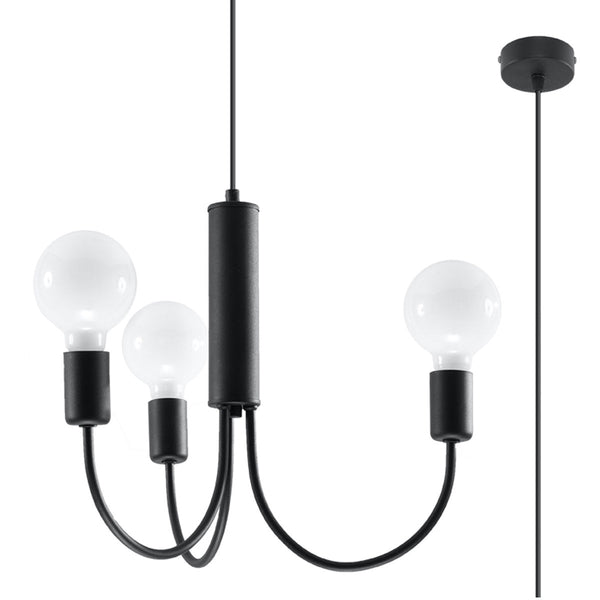 minimalistische zwarte Kroonluchter PICCOLO 3