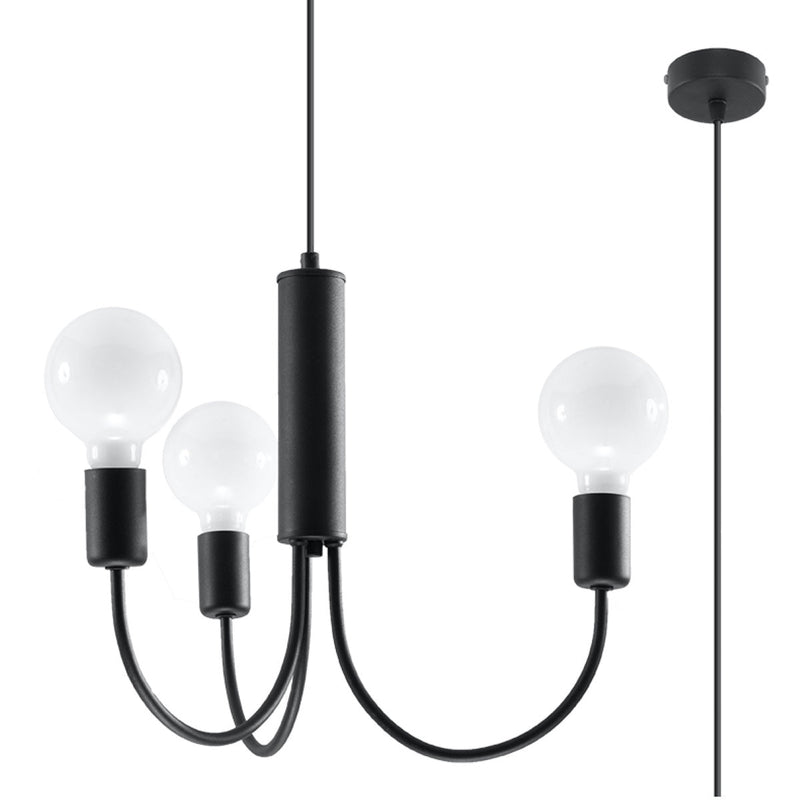 minimalistische zwarte Kroonluchter PICCOLO 3