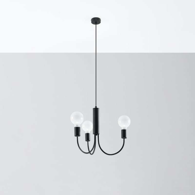 minimalistische zwarte Kroonluchter PICCOLO 3