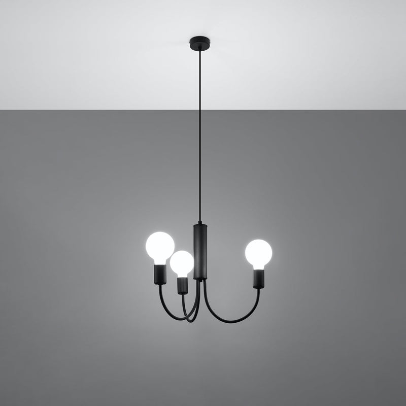 minimalistische zwarte Kroonluchter PICCOLO 3