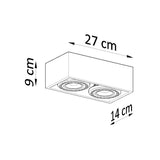 Plafondlamp QUATRO 2 beton