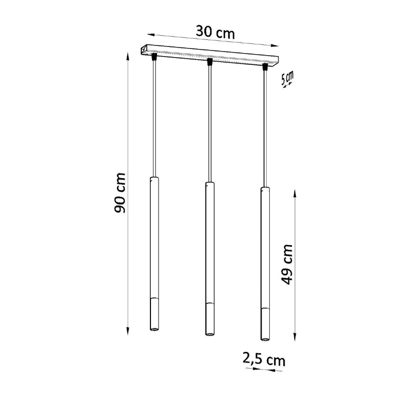 Hanglamp MOZAICA 3L zwart/chroom