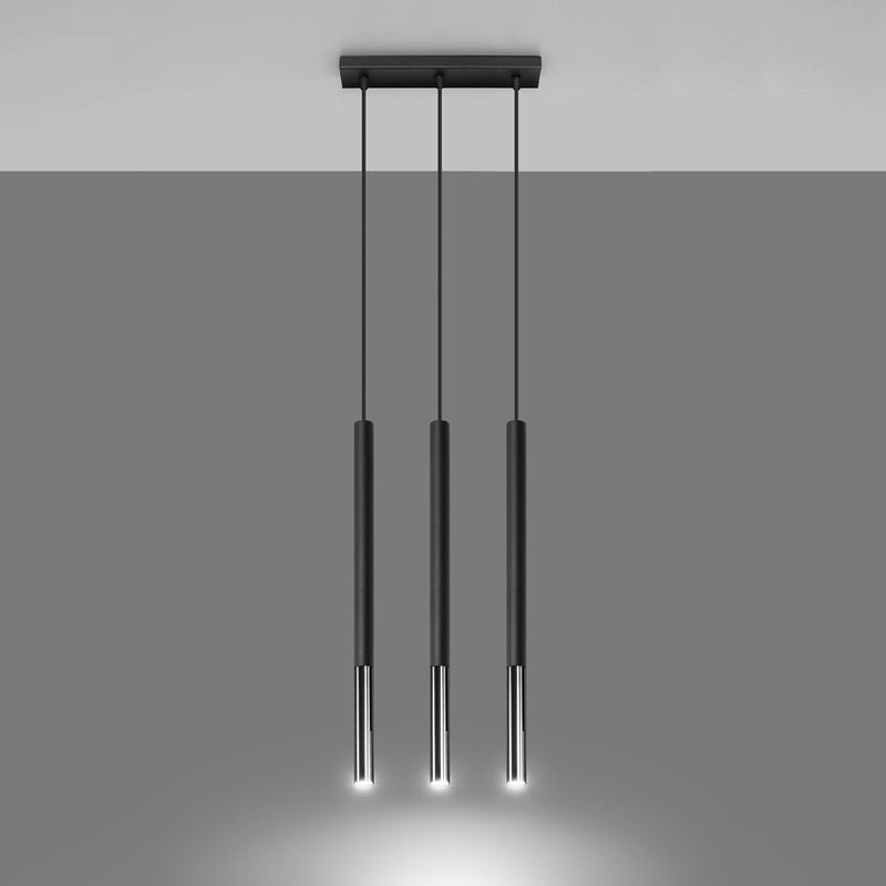 Hanglamp MOZAICA 3L zwart/chroom