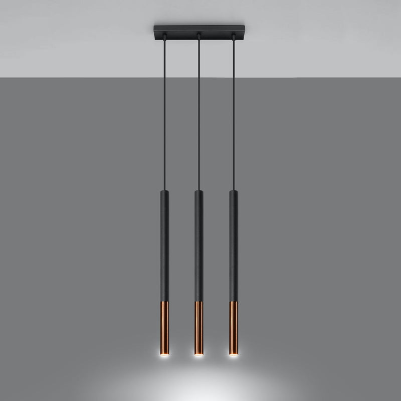 Hanglamp MOZAICA 3L zwart/koper