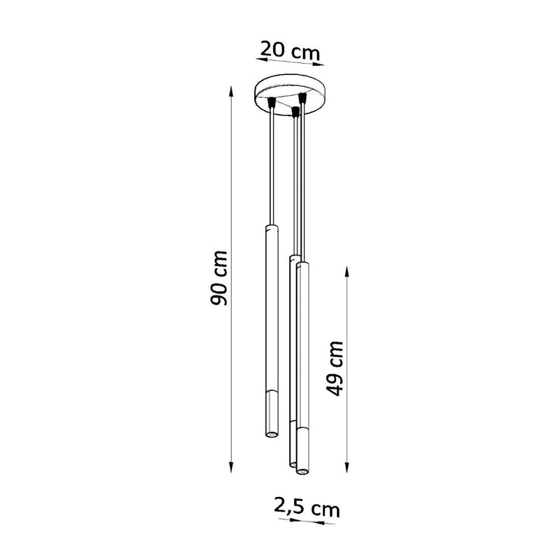Hanglamp MOZAICA 3P zwart/koper