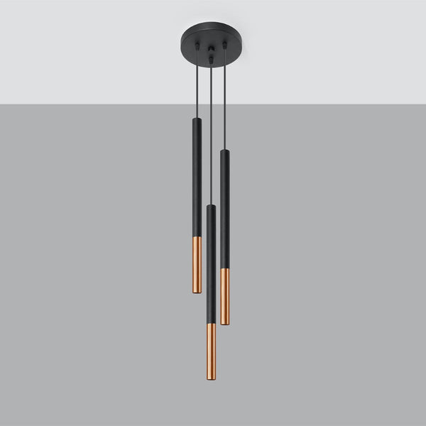 Hanglamp MOZAICA 3P zwart/koper