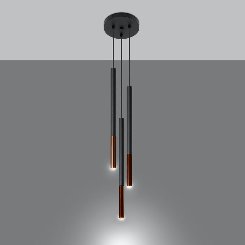 Hanglamp MOZAICA 3P zwart/koper