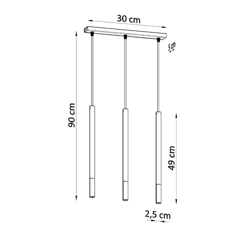 Hanglamp MOZAICA 3L zwart/goud