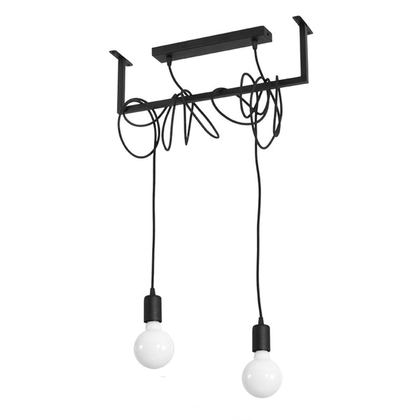 Minimalistische zwarte Kroonluchter SALAMANCA 2