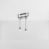 Minimalistische zwarte Kroonluchter SALAMANCA 2
