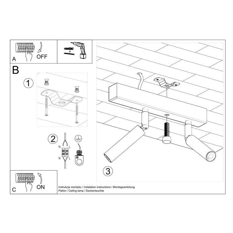 Plafondlamp EYETECH 2 zwart