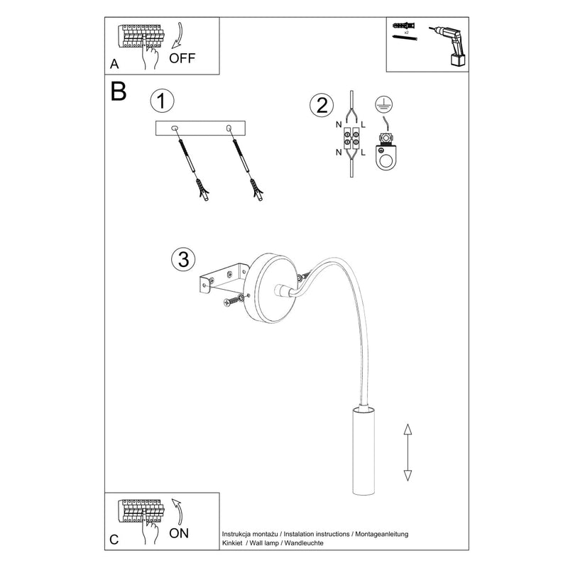 Wandlamp AXIL zwart