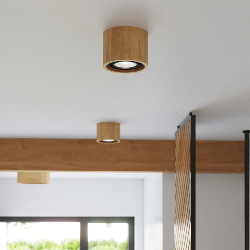 Plafondlamp BASIC 2 naturel hout