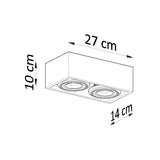 Plafondlamp QUATRO 2 naturel hout