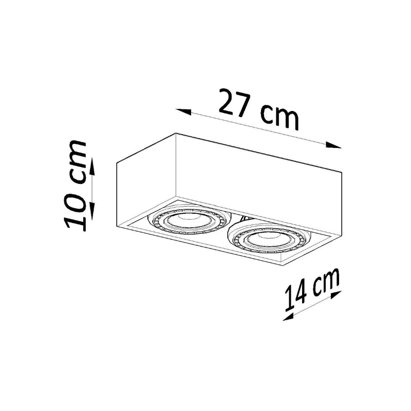 Plafondlamp QUATRO 2 naturel hout