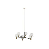 Alexandra Meti - METALEN GLAZEN PLAFONDLAMP 83X83X128 ZWART BALLEN