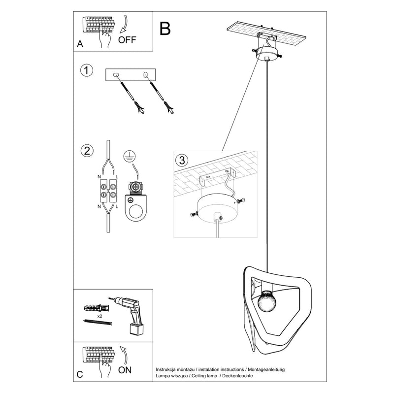Hanglamp TRES zwart