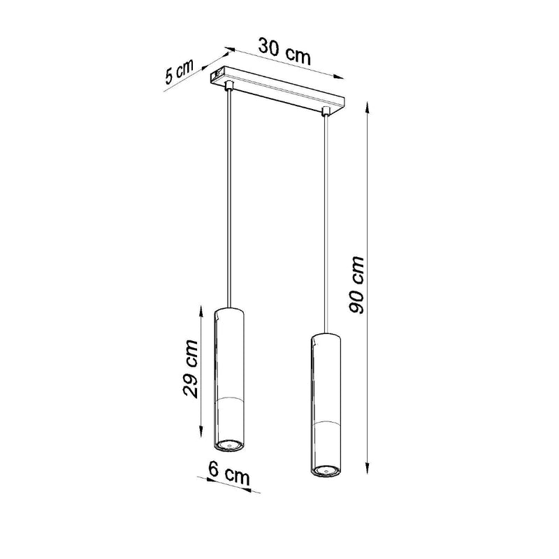 Hanglamp LOOPEZ 2 zwart/chroom